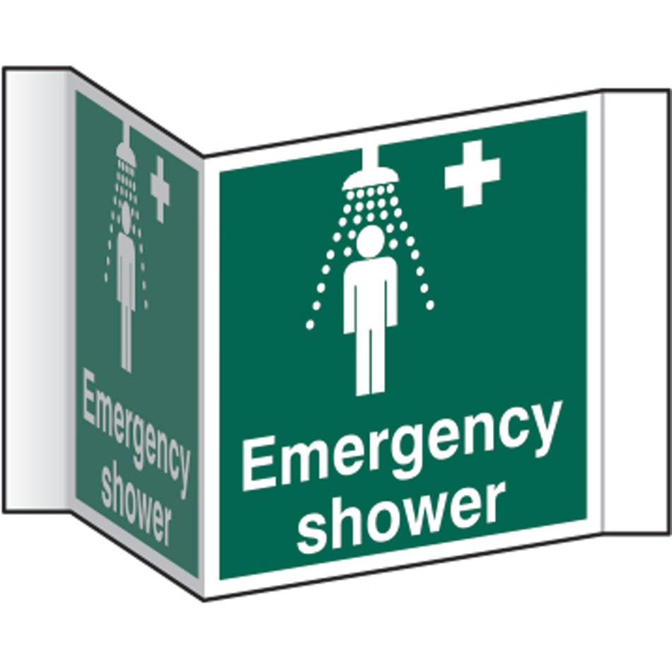 Emergency shower (Projection sign) - RPVC (200mm face)