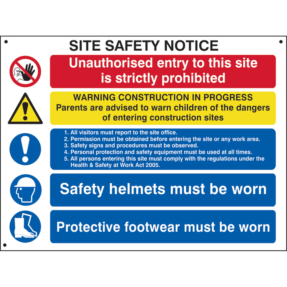 Composite Site Safetly Sign (Irish Version)