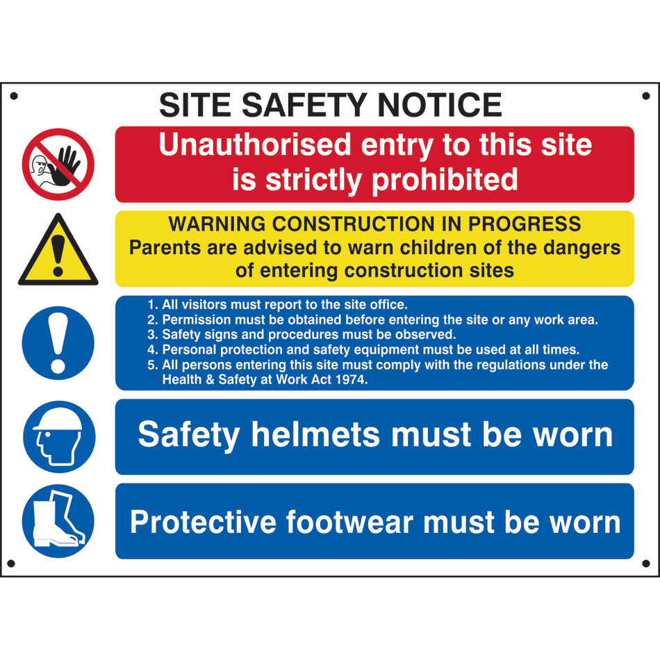 Composite site safety notice - FMX (800 x 600mm)