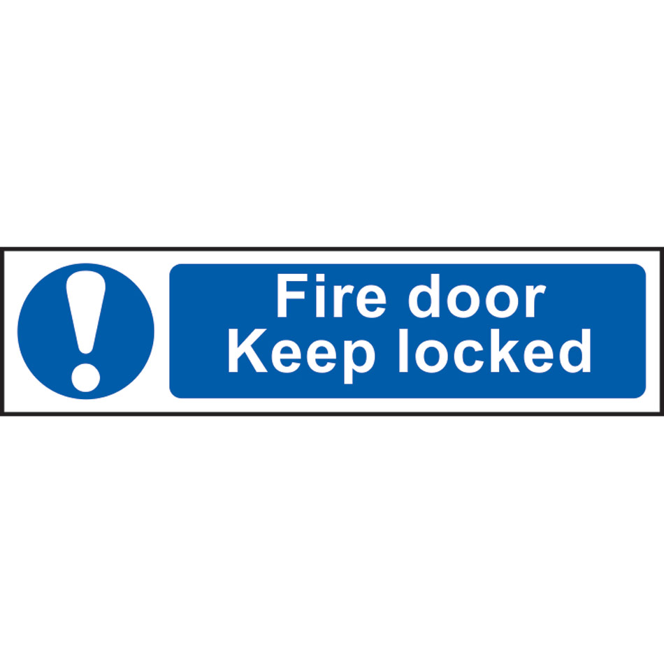 Fire door Keep locked - PVC (200 x 50mm)