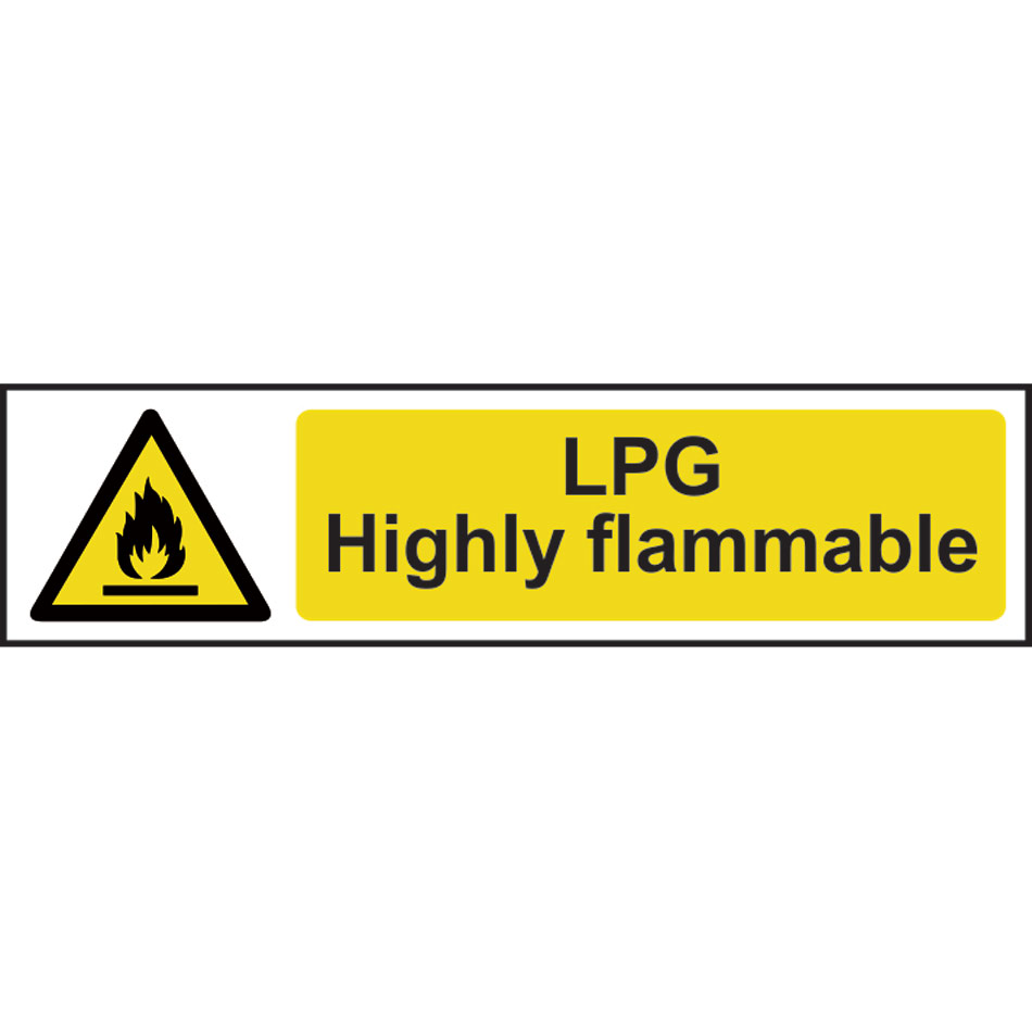 LPG Highly flammable PVC (200 x 50mm) First Safety