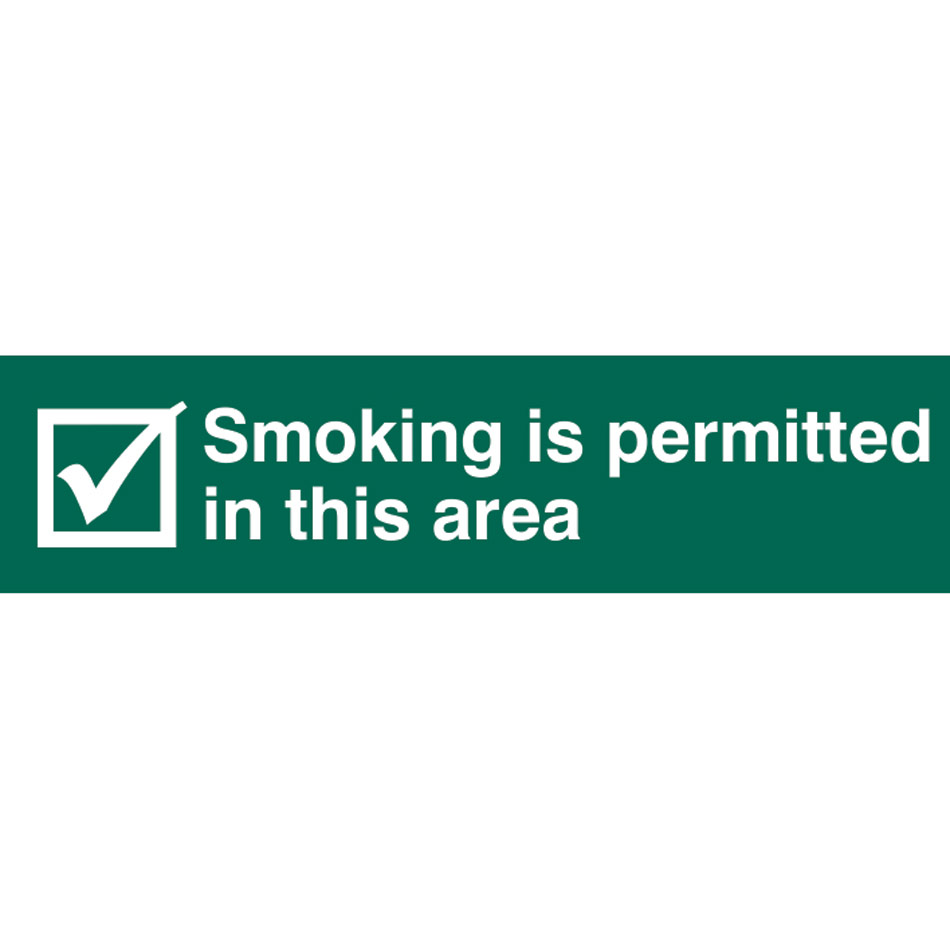 Smoking permitted in this area - PVC (200 x 50mm)