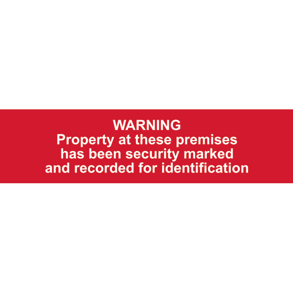 Warning Property at these premises has been security marked... - PVC (200 x 50mm)