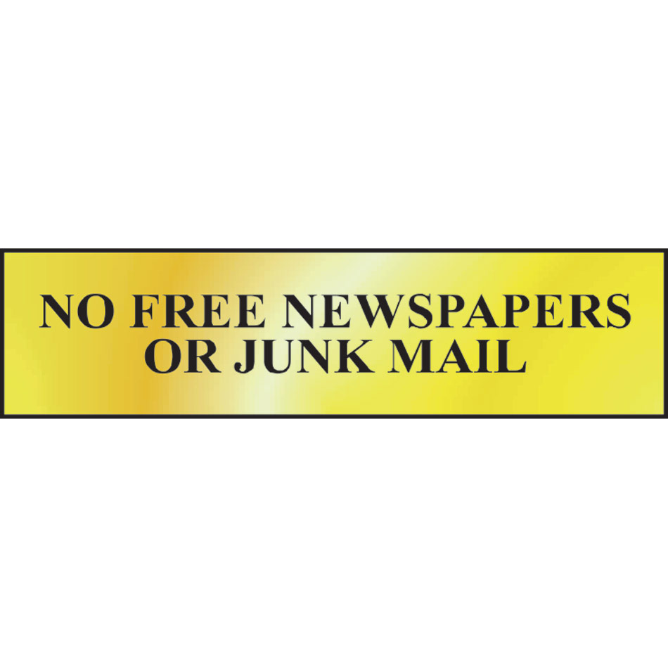 No free newspapers or junk mail - POL (200 x 50mm)