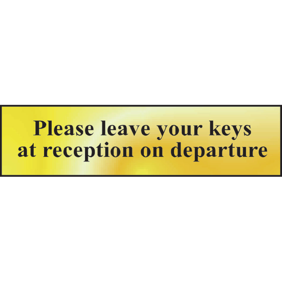 Please leave your keys at reception on departure - POL (200 x 50mm)
