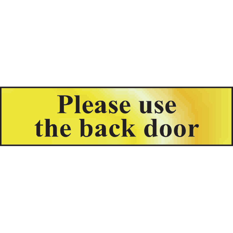 Please use the back door - POL (200 x 50mm)