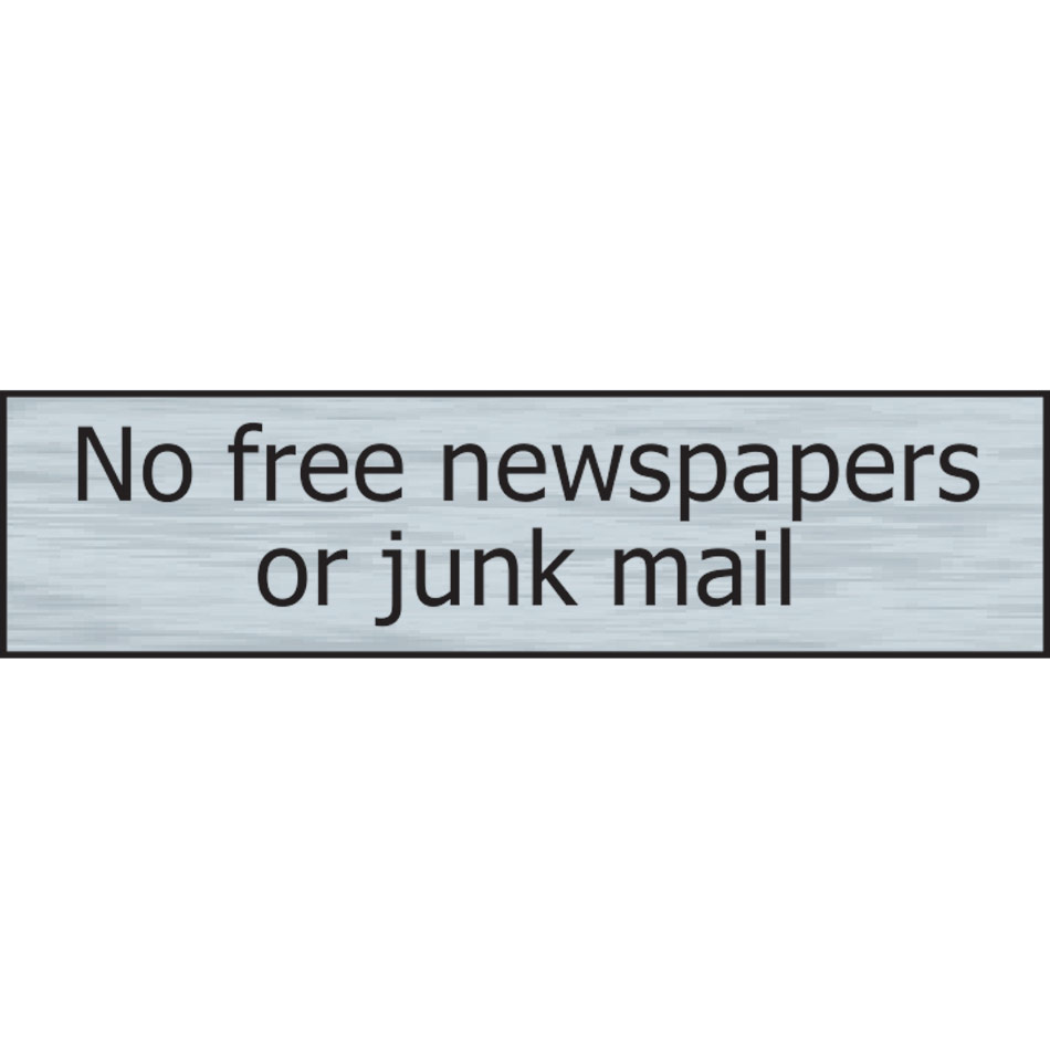 No free newspapers or junk mail - SSE (200 x 50mm)
