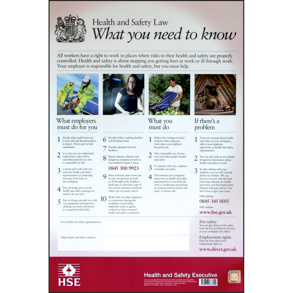 Health & Safety Law Poster - LAM (420 x 594mm)
