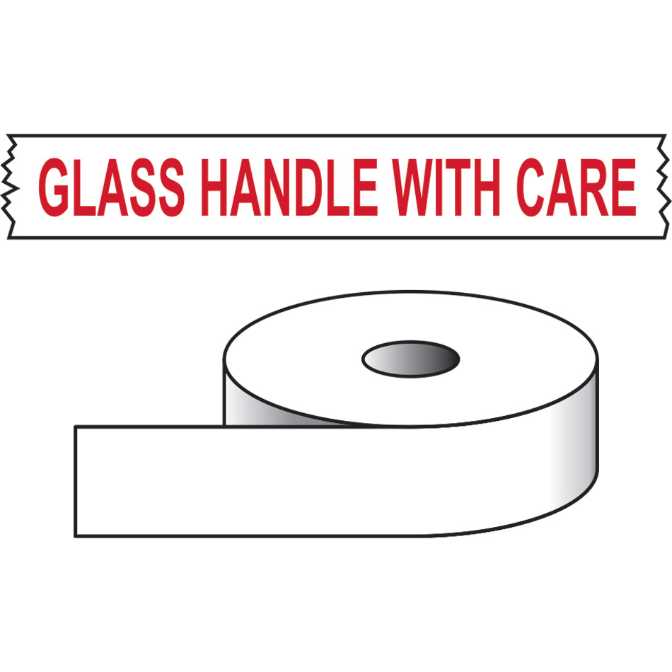 Glass Handle with care - printed tape (50mm x 66m)