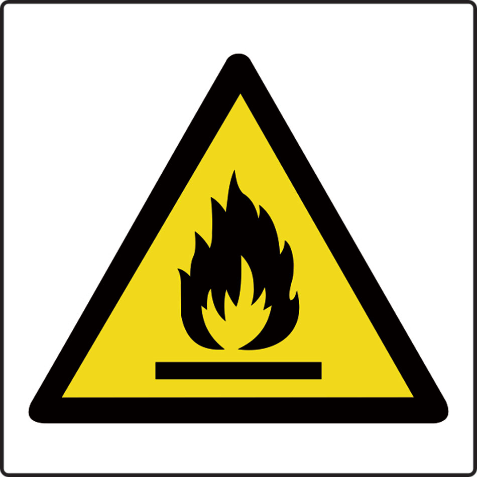 Flammable symbol - Labels (50 x 50mm Roll of 250)