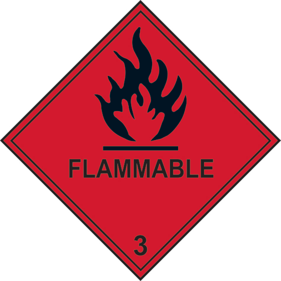 Flammable 3 - Labels (100 x 100mm Roll of 250)