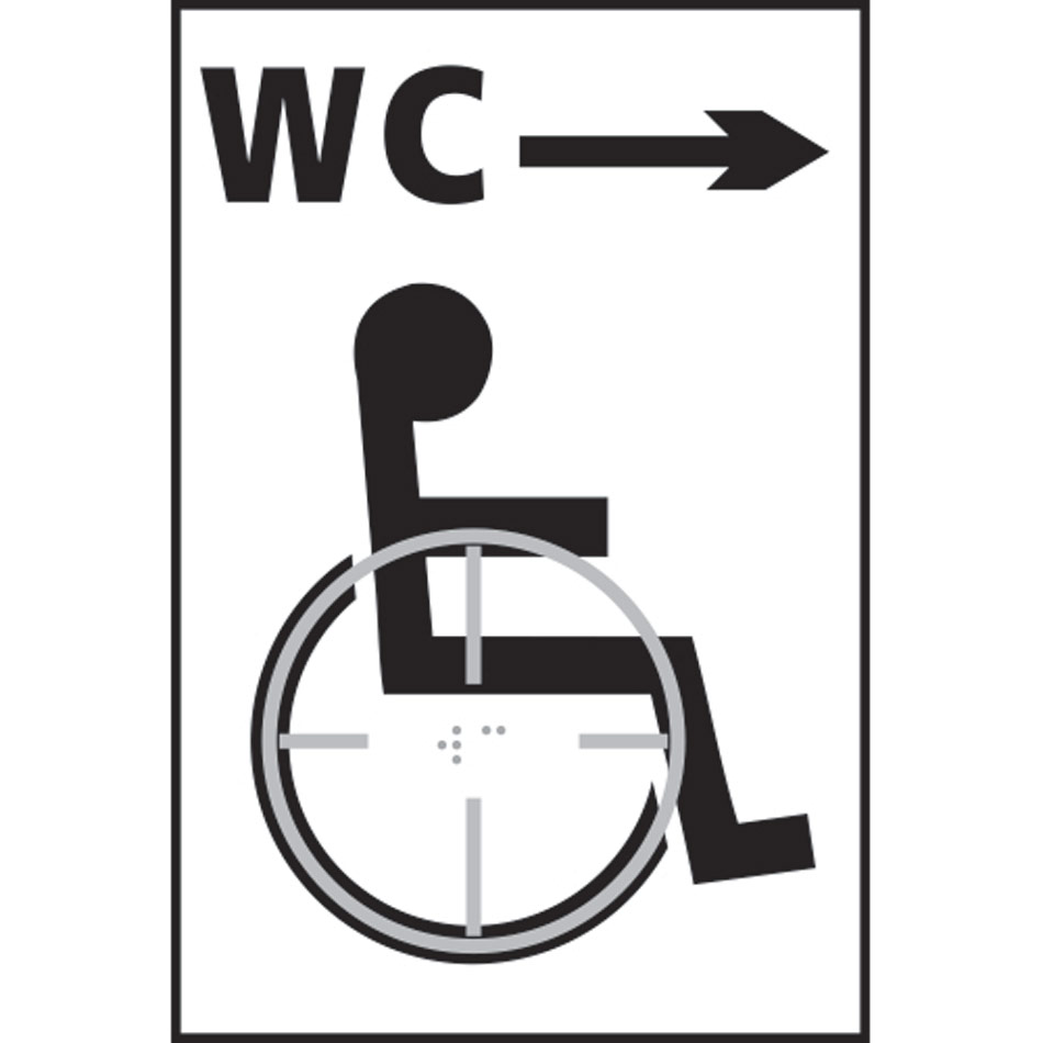 Disabled WC arrow right - Taktyle (150 x 225mm)