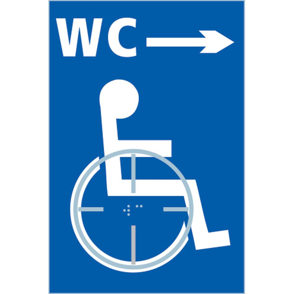 Disabled WC arrow right - Taktyle (150 x 225mm)