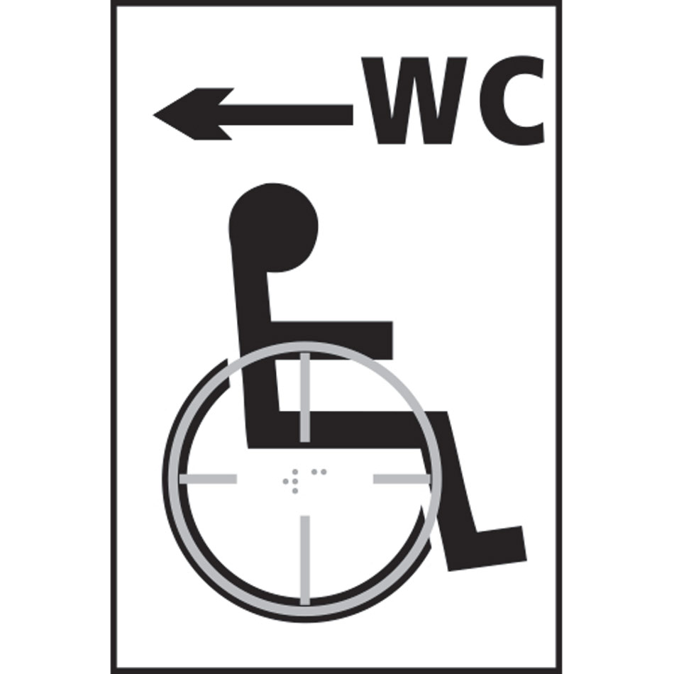 Disabled WC arrow left - Taktyle (150 x 225mm)