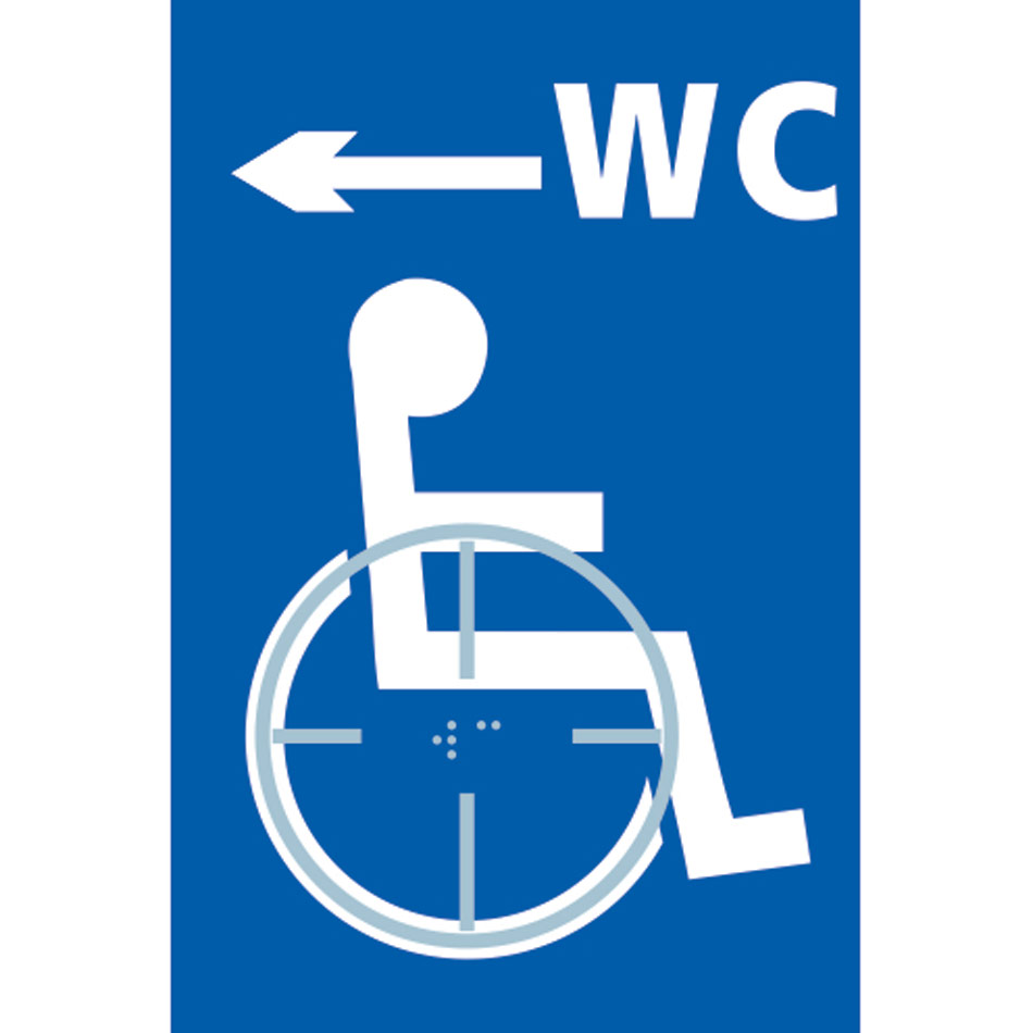 Disabled WC arrow left - Taktyle (150 x 225mm)