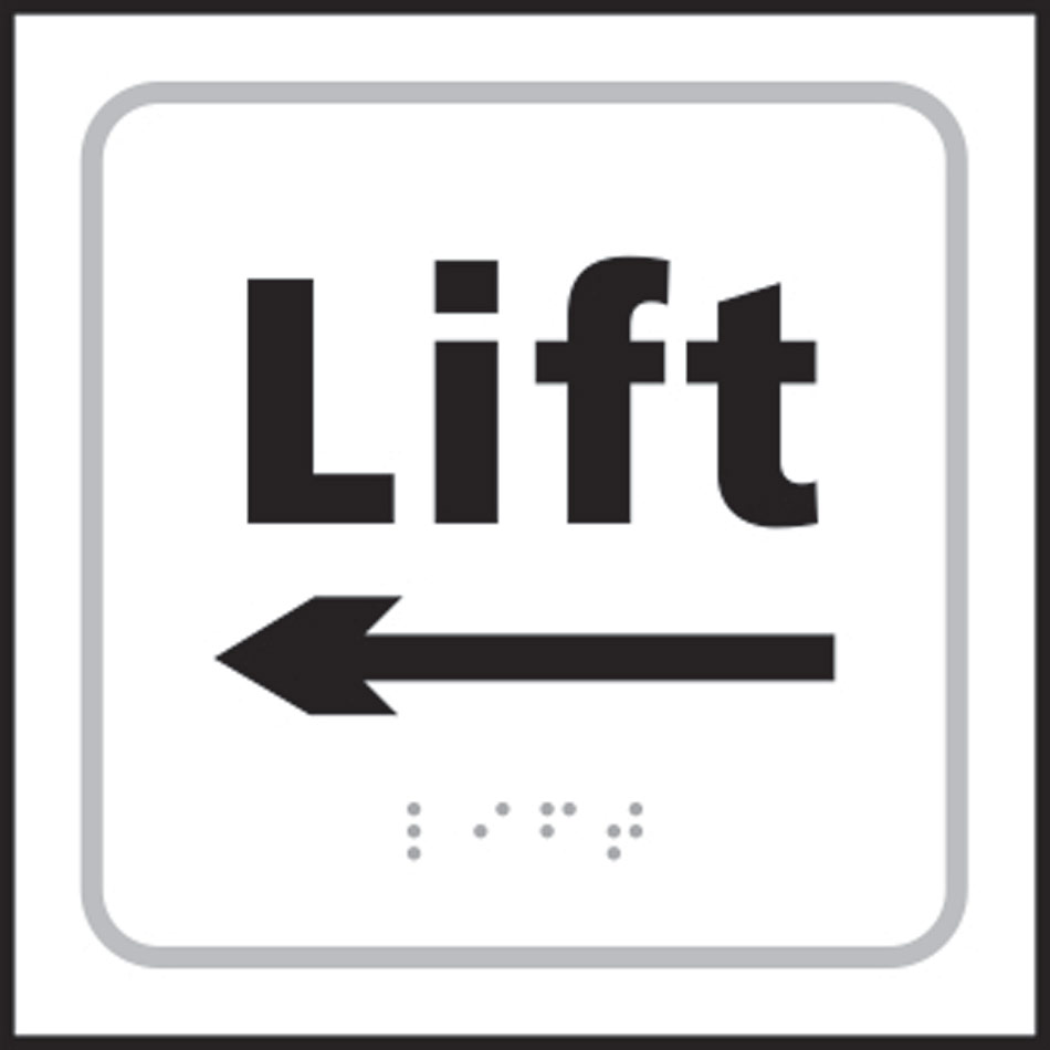 Lift arrow left - Taktyle (150 x 150mm)