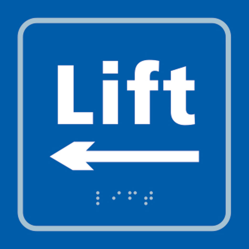 Lift arrow left - Taktyle (150 x 150mm)