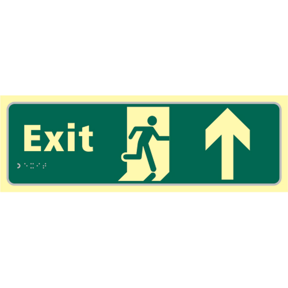 Exit man running arrow up - TaktylePh (450 x 150mm)