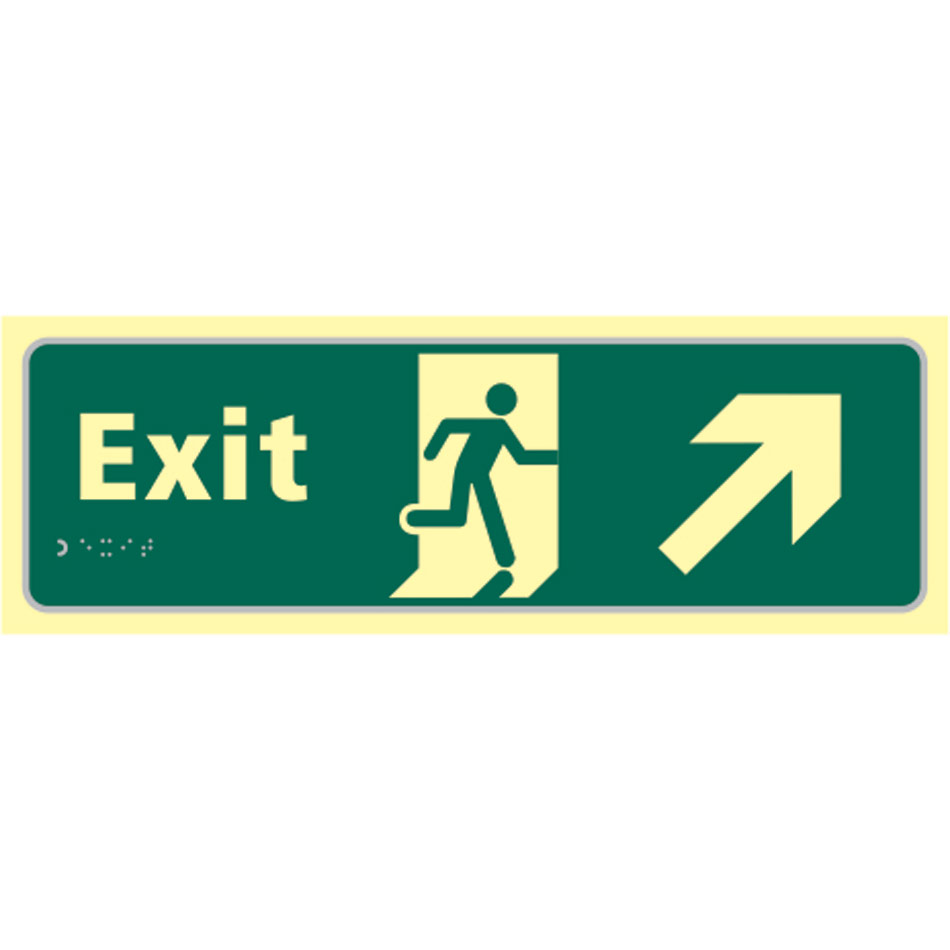 Exit man running arrow up/right - TaktylePh (450 x 150mm)