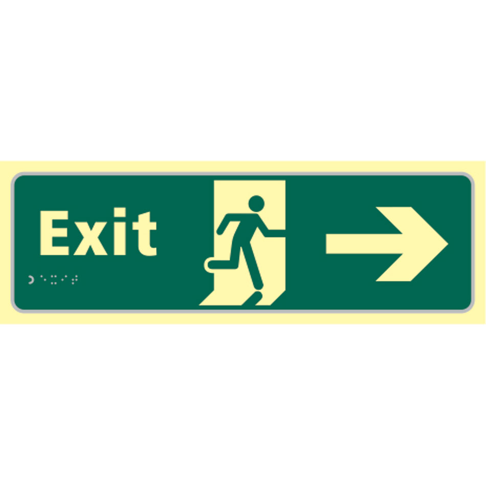 Exit man running arrow right - TaktylePh (450 x 150mm)