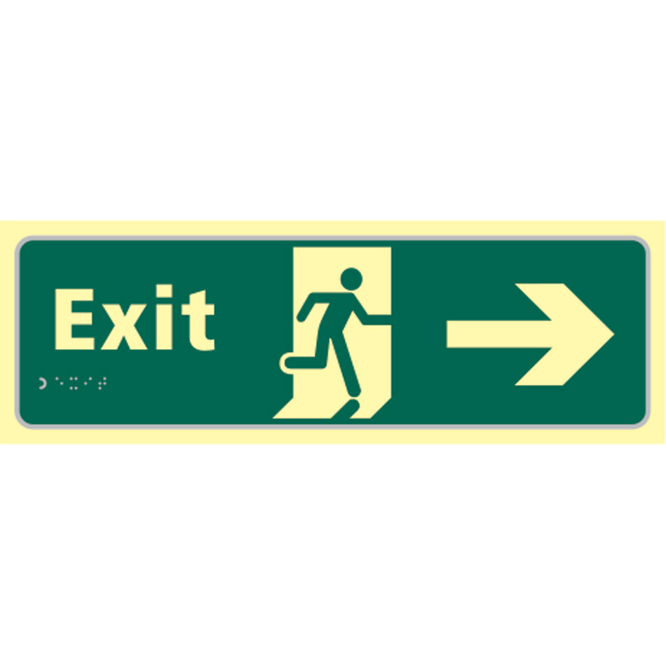 Exit man running arrow right - TaktylePh (450 x 150mm)