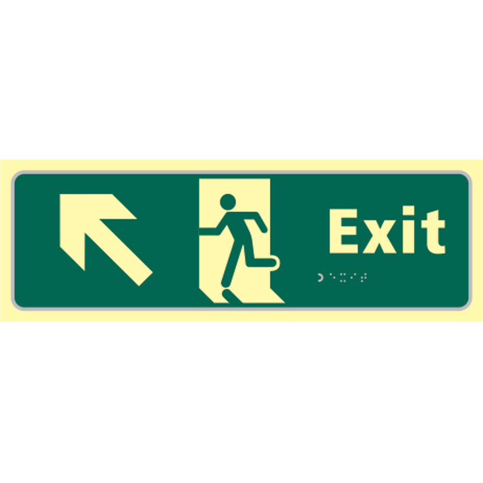 Exit man running arrow up/left - TaktylePh (450 x 150mm)