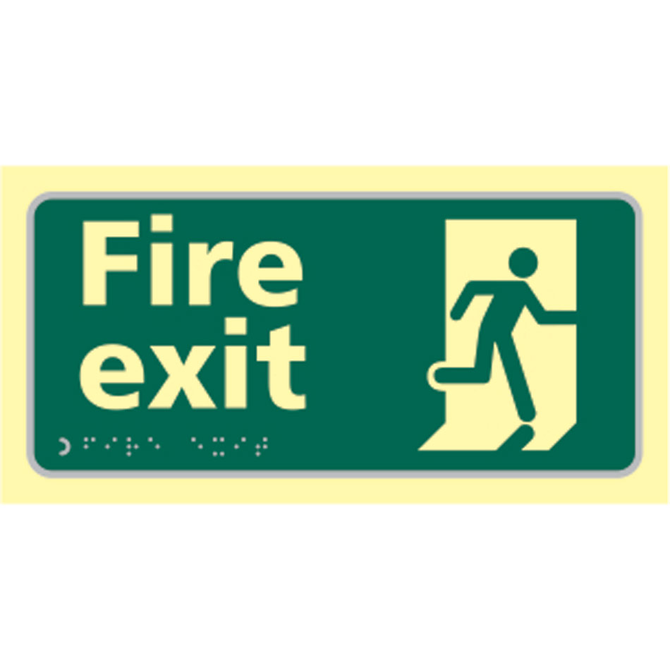 Fire exit running man - TaktylePh (300 x 150mm)