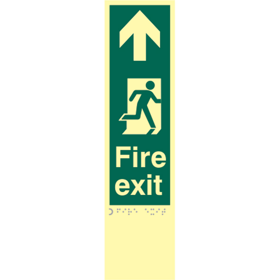 Fire exit man right arrow up - TaktylePh (75 x 300mm)