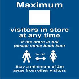 Maximum X visitors in store - RPVC (200 x 300mm)