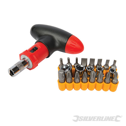 T-Handle Ratchet Screwdriver Set 22pce