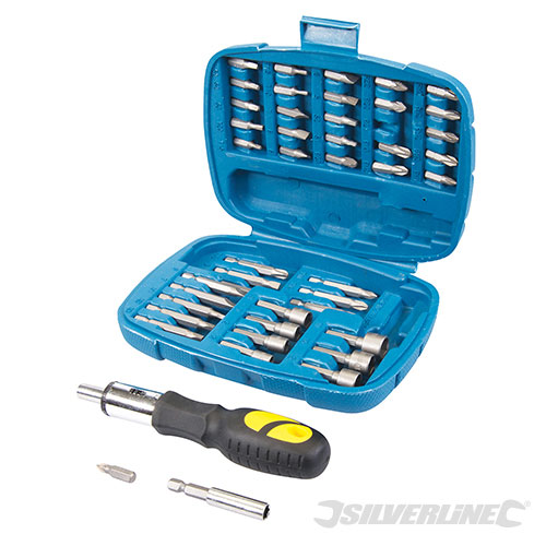 Ratchet Screwdriver Bit & Socket Set 45pce