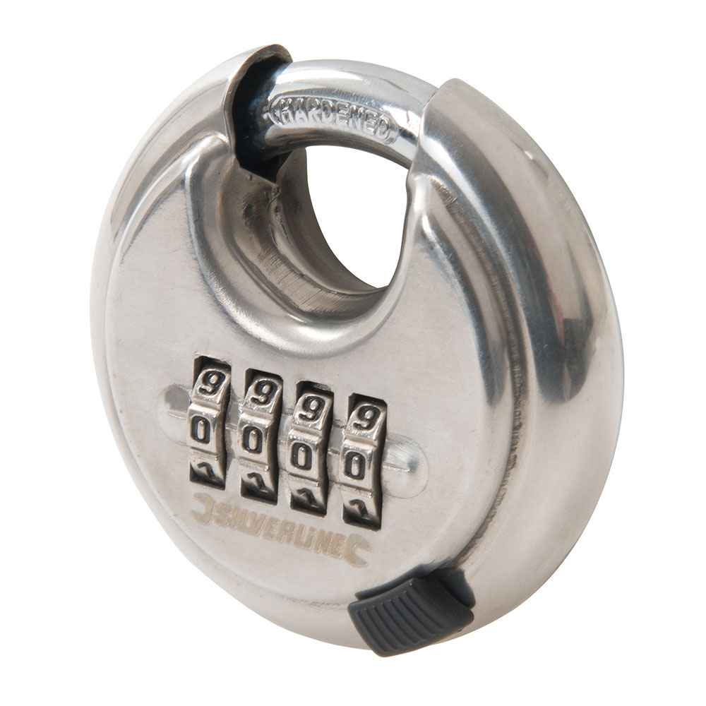 Stainless Steel Combination Disc Padlock 4-Digit