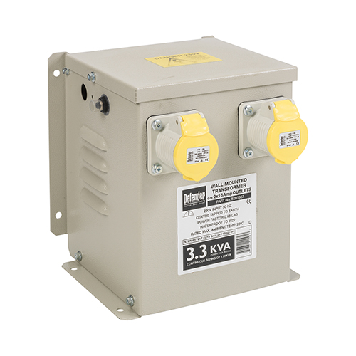 3.3kVA Wall Mounted Transformer 2x 16A Outlets 110V First Safety
