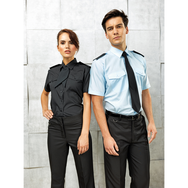 Women's short sleeve pilot blouse Black 8