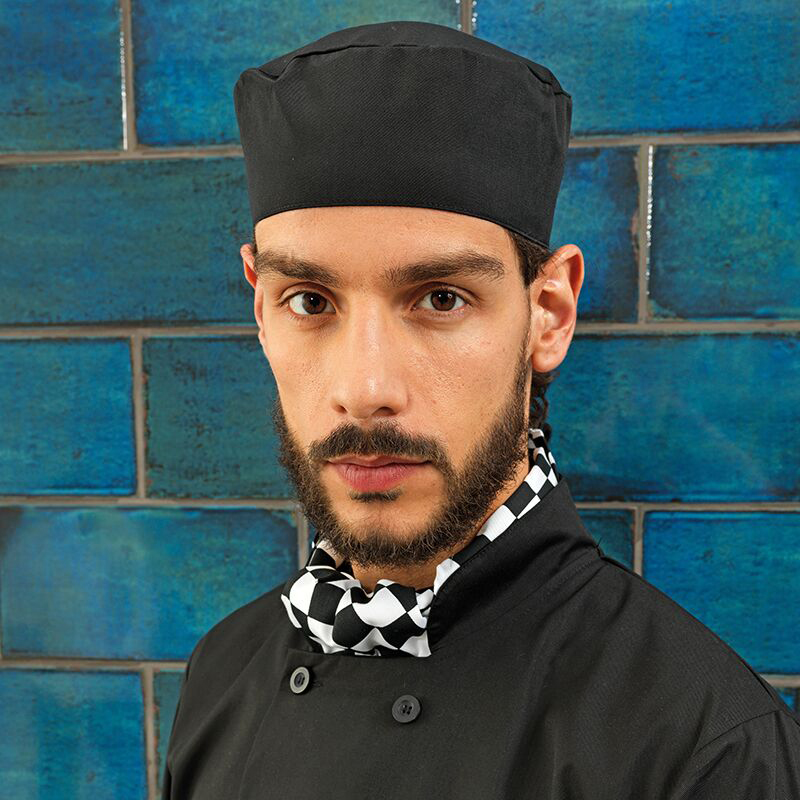 Chef's skull cap Black/ White Check