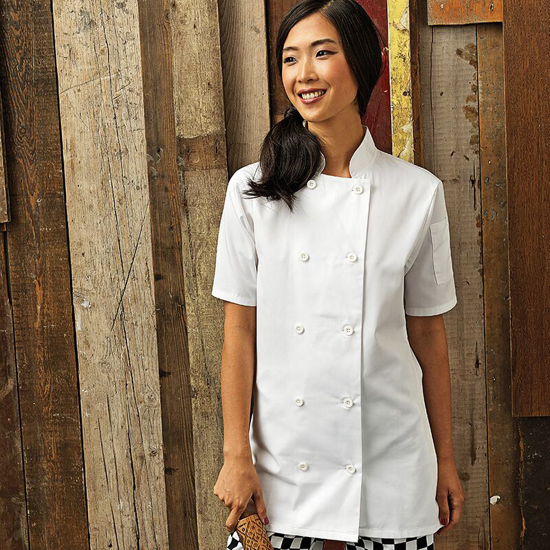 Women's short sleeve chef's jacket White 2 Extra Large
