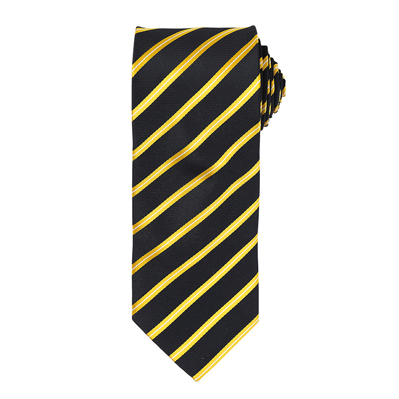 Sports stripe tie Black/ Gold