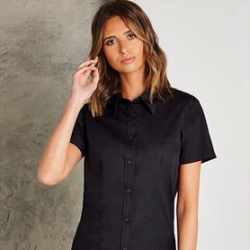 Women's workforce blouse short sleeved Black 8