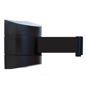 Wall mount Tensabarrier - 2.3m Black with Black Webbing