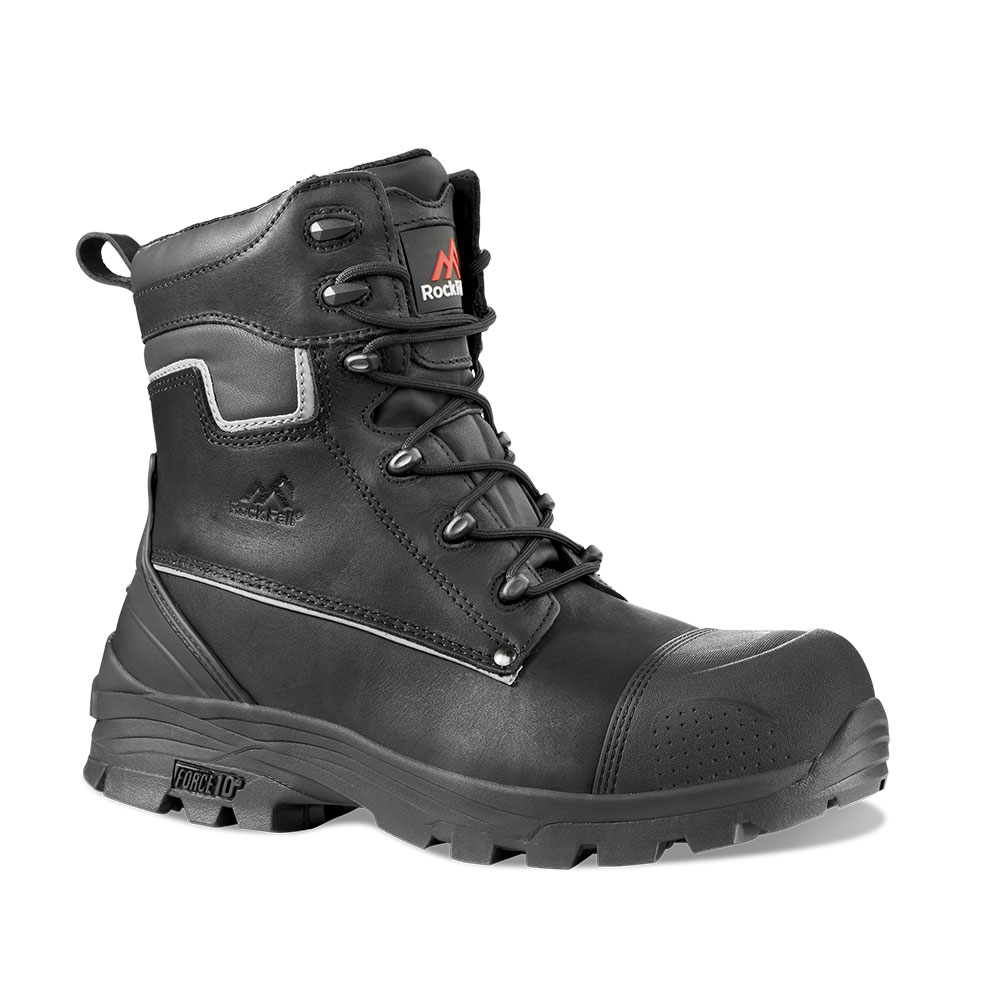 Rock Fall RF15 Shale High Leg Safety Boot with Side Zip Size 3