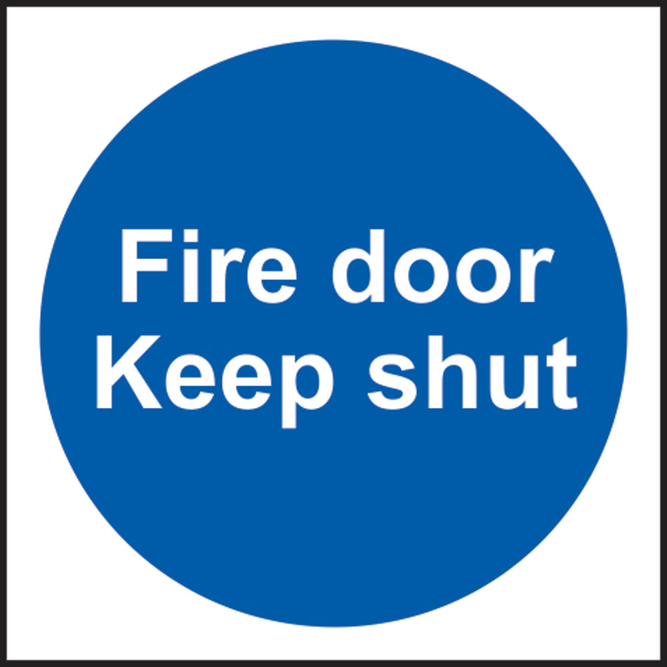 Fire door Keep shut (Multipack of 10) - PVC (100 x 100mm) 