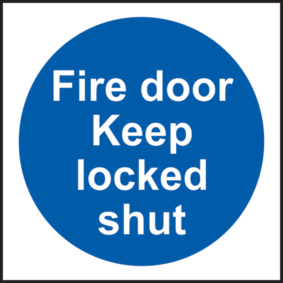 Fire door Keep locked shut (Multipack of 10) - PVC (100 x 100mm) 