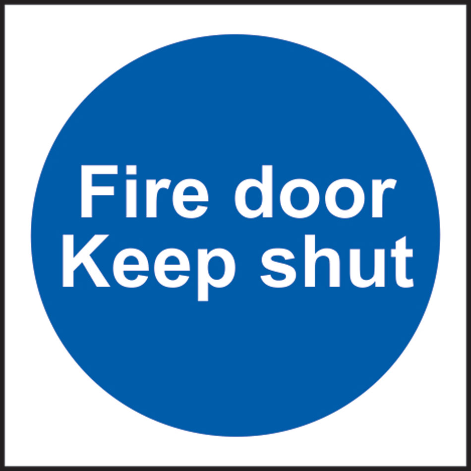 Fire door Keep shut (Multipack of 10) - PVC (70 x 70mm) 