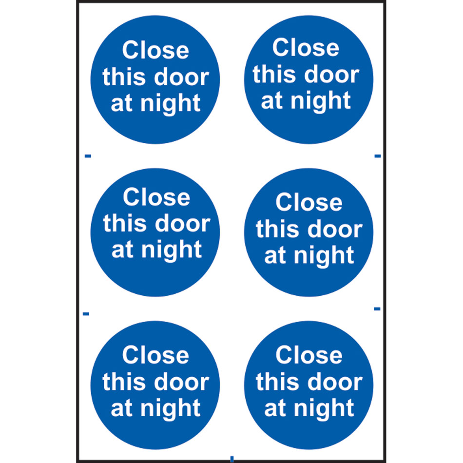 Close this door at night - PVC (200 x 300mm) 