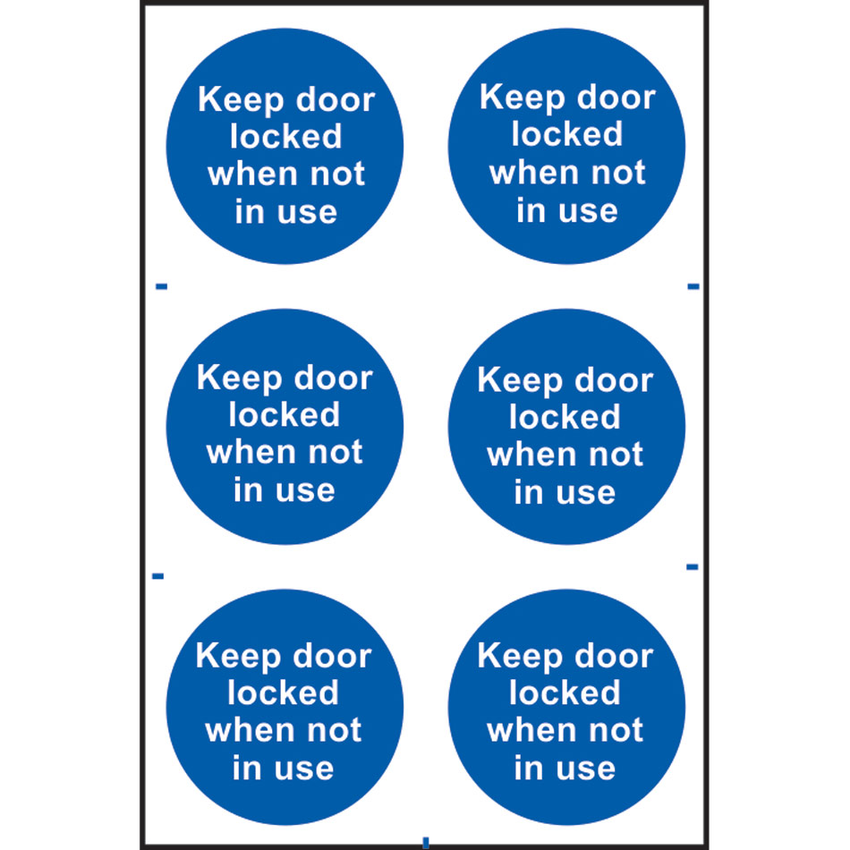 Keep this door locked when not in use - PVC (200 x 300mm) 