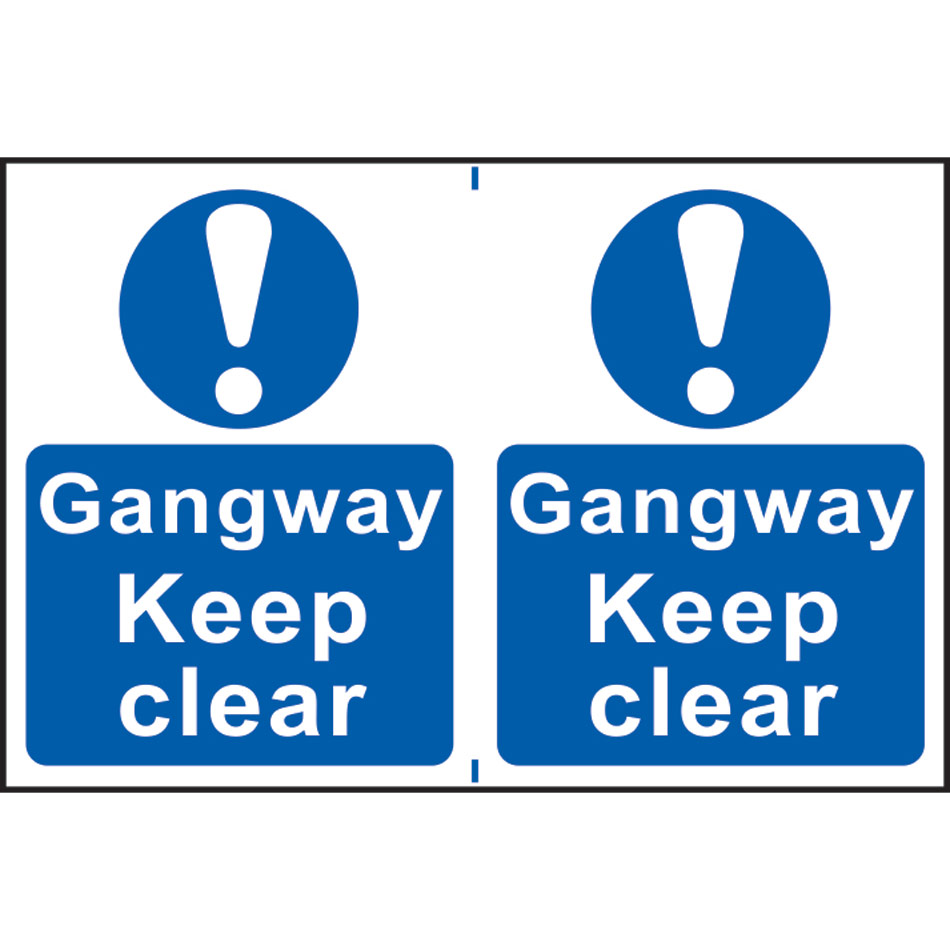 Gangway Keep clear - PVC (300 x 200mm) 