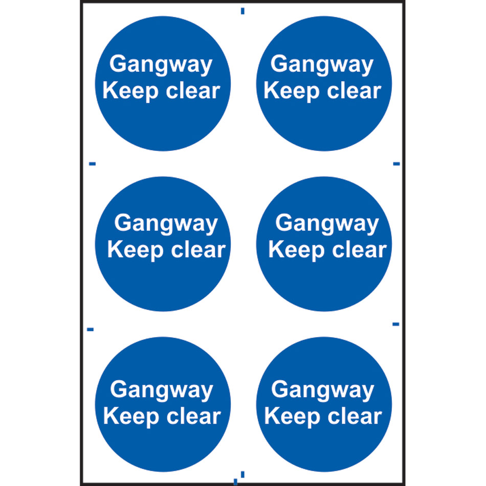 Gangway Keep clear - PVC (200 x 300mm) 