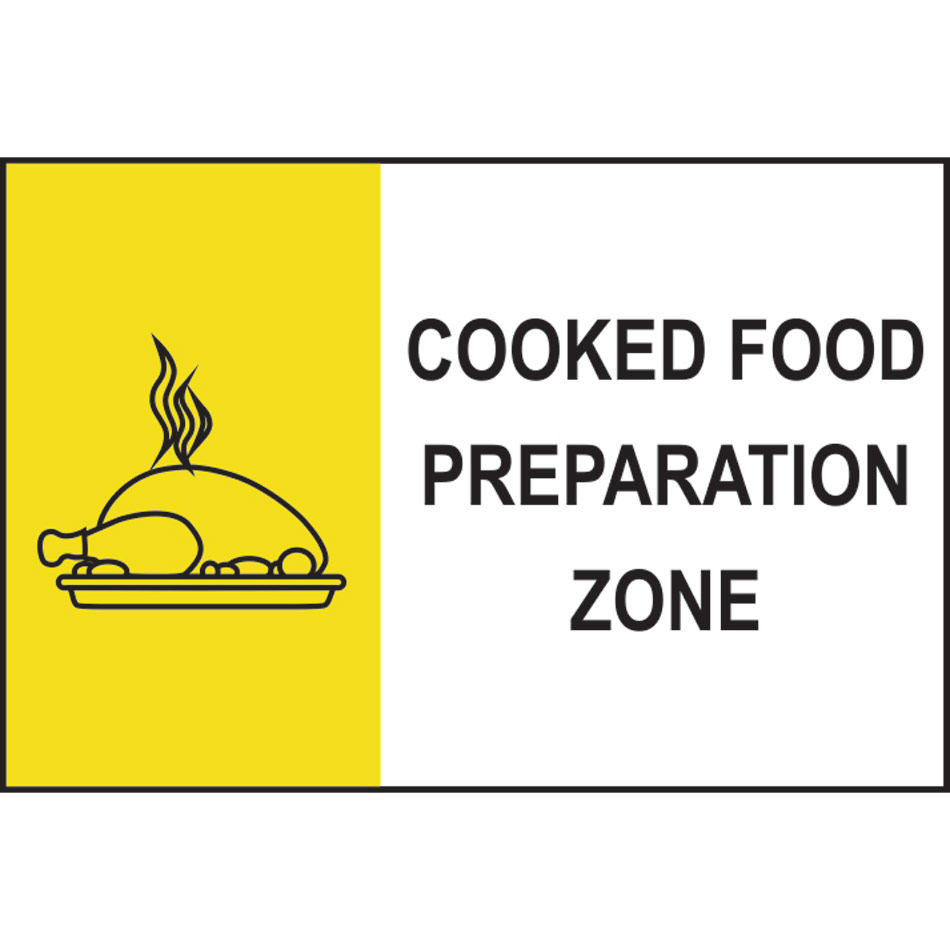 Cooked food preparation zone - PVC (300 x 200mm)