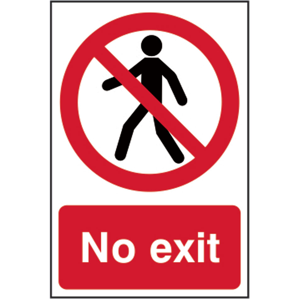 No exit - PVC (200 x 300mm)