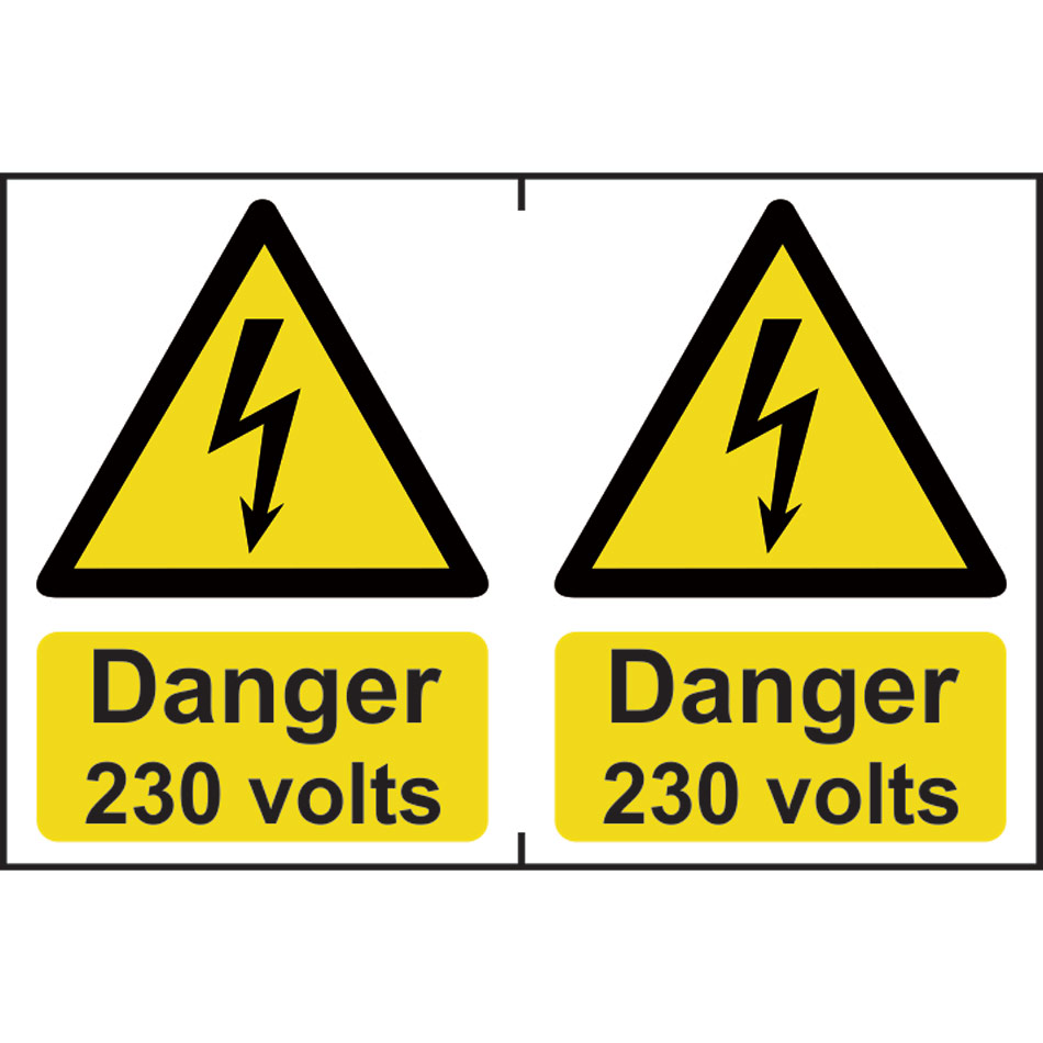 Danger 230 volts - PVC (300 x 200mm) 